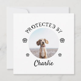 Protected By Dog Photo Paw Print Design Feestdagenkaart