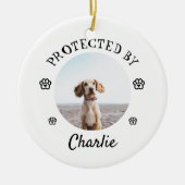 Protected By Dog Photo Paw Print Design Keramisch Ornament (Voorkant)