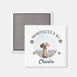 Protected By Dog Photo Paw Print Design Magneet