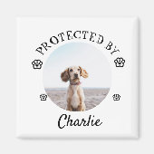 Protected By Dog Photo Paw Print Design Magneet (Voorkant)
