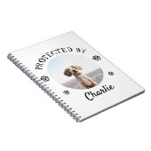 Protected By Dog Photo Paw Print Design Notitieboek (Rechterzijde)