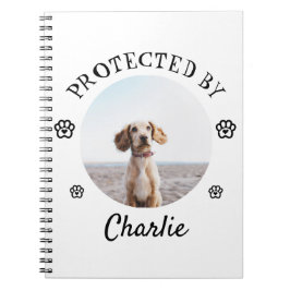 Protected By Dog Photo Paw Print Design Notitieboek