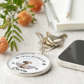 Protected By Dog Photo Paw Print Design Sleutelhanger (Zijkant)