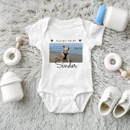 Protected By Dog Photo Personalized Romper