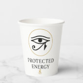 Protected Energy – Minimal Eye of Horus Symbol | Papieren Bekers (Voorkant)