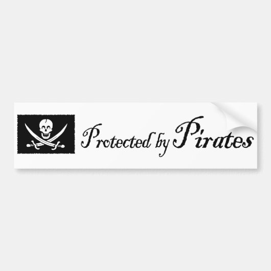 ProtectedbyPiraten,Bumpersticker Bumpersticker (Voorkant)