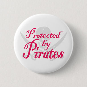 ProtectedbyPiraten,Button Ronde Button 5,7 Cm