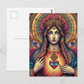  Protection From Evil Sacred Heart Of Mary Briefkaart (Voorkant / Achterkant)