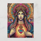  Protection From Evil Sacred Heart Of Mary Briefkaart (Voorkant)