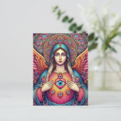  Protection From Evil Sacred Heart Of Mary Briefkaart (Staand voorkant)