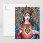  Protection From Evil Sacred Heart Of Mary Briefkaart (Voorkant / Achterkant)