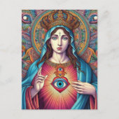  Protection From Evil Sacred Heart Of Mary Briefkaart (Voorkant)