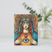 Protection From Evil Sacred Heart Of Mary Briefkaart (Staand voorkant)