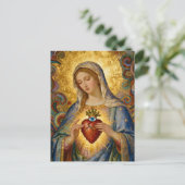 Protection From Evil Sacred Heart Of Mary Briefkaart (Staand voorkant)