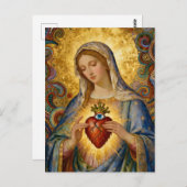 Protection From Evil Sacred Heart Of Mary Briefkaart (Voorkant / Achterkant)