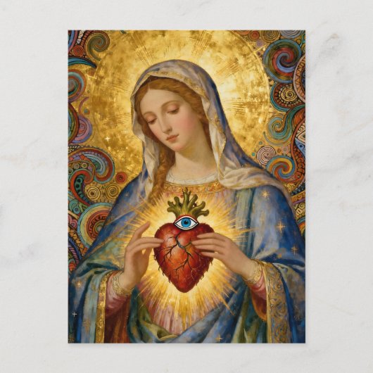 Protection From Evil Sacred Heart Of Mary Briefkaart (Voorkant)