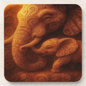Protective Elephant Beverage Coaster Bier Onderzetter (Voorkant)