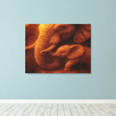 Protective Elephant  Canvas Afdruk (Insitu (Houten vloer))