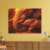Protective Elephant  Canvas Afdruk (Insitu (Woonkamer))