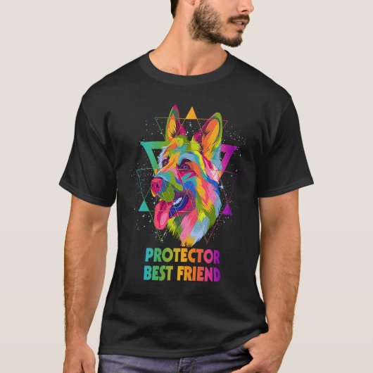 Protector Best Friend German Shepherd Motivational T-shirt (Voorkant)