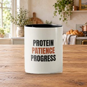 Protein Geduld Vooruitgang Gym Motivatie Mok