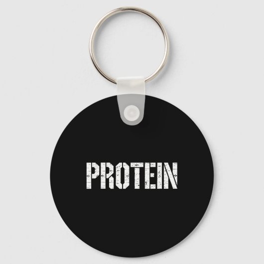 Protein Lover Humor T-shirt Funny Gym Gewichtheffe Sleutelhanger (Voorkant)