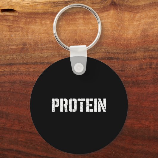 Protein Lover Humor T-shirt Funny Gym Gewichtheffe Sleutelhanger (Voorkant)