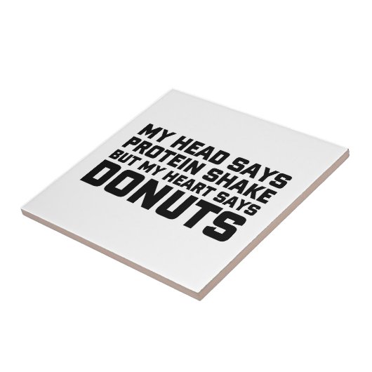 Protein Shake of Donuts Tegeltje (Zijkant)