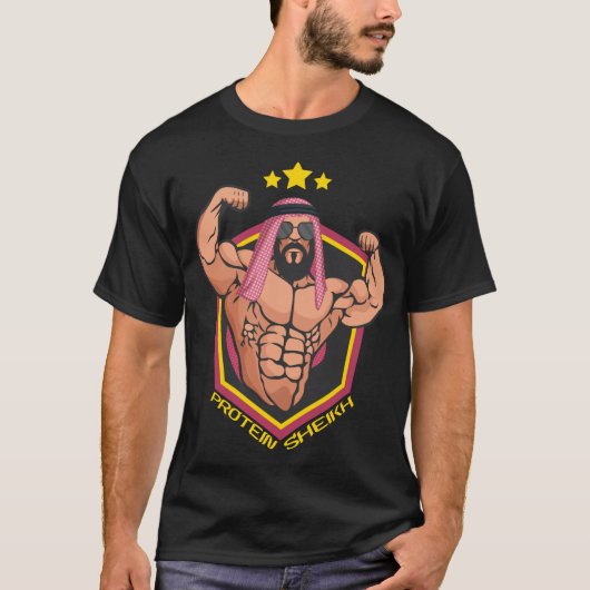 Protein Sheikh Funny Protein Shaker Bodybuilder T-shirt (Voorkant)
