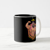 Protein Sheikh Funny Protein Shaker Bodybuilder Tweekleurige Koffiemok (Voorkant rechts)