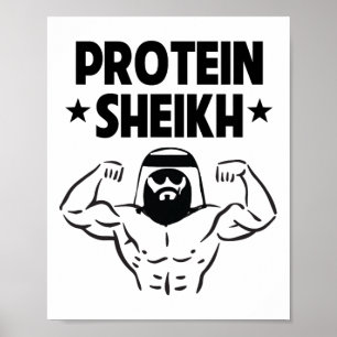 Protein sjeik Funny Arabic Gym Fitness Lover Body Poster