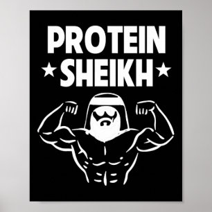 Protein sjeik Funny Arabic Gym Fitness Lover Body Poster
