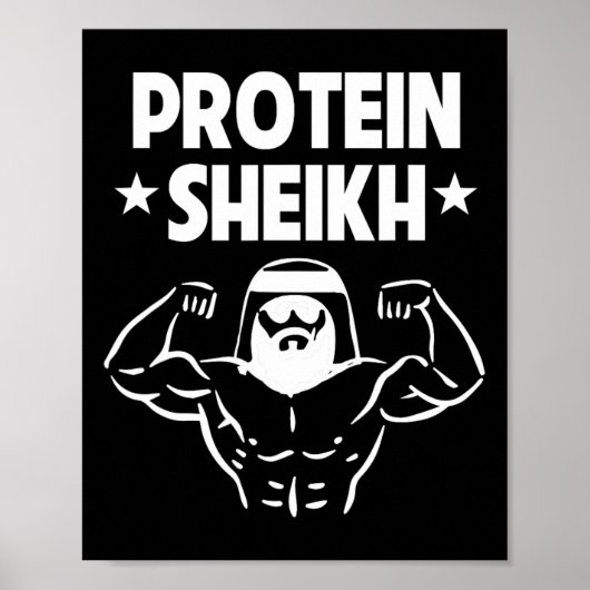 Protein sjeik Funny Arabic Gym Fitness Lover Body Poster (Voorkant)