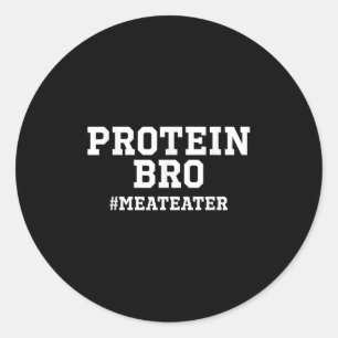 Proteïne Grappig Gewicht Lifting Vlees Eter Barbec Ronde Sticker