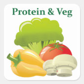 Proteïne & Veg dag sticker (Voorkant)