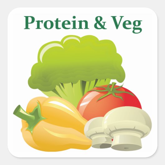 Proteïne & Veg dag sticker (Voorkant)