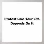 Protest alsof je leven er afhankelijk van is poster (Voorkant)