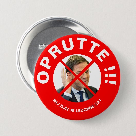 Protest button Mark Rutte (Voorkant /achterkant)