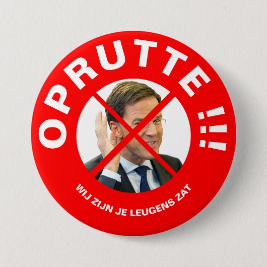 Protest button Mark Rutte (Voorkant)