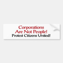 Protest Citizens United Bumpersticker