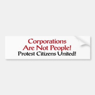 Protest Citizens United Bumpersticker