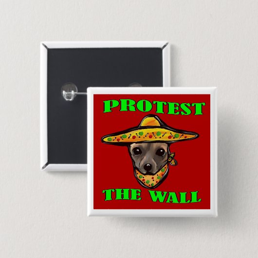 PROTEST DE WAL VIERKANTE BUTTON 5,1 CM (Voorkant /achterkant)