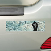Protest en solidariteit = vreedzaam protest bumpersticker (Op auto)