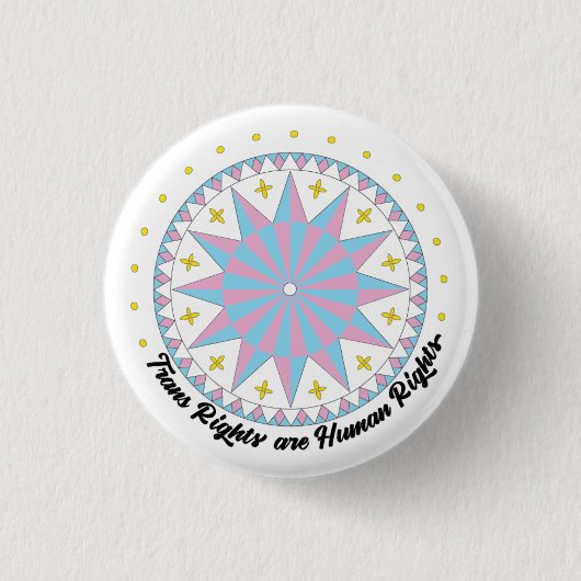 Protest Hex Sign Trans Rights Button (Voorkant)