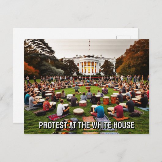 Protest in het Witte Huis - drumcirkel Briefkaart (Voorkant / Achterkant)