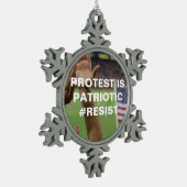Protest is Patriotic Resist Flag Snowflake Tin Sneeuwvlok Ornament (Links)