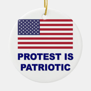 Protest is patriottisch keramisch ornament