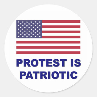 Protest is patriottisch ronde sticker