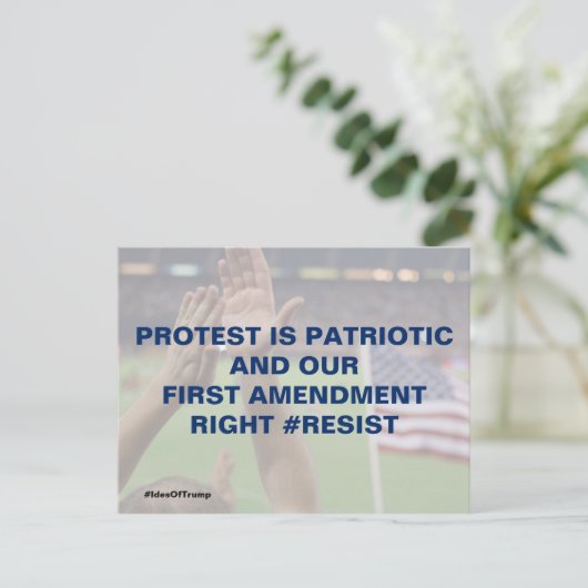 Protest is patriottisch verzet van het eerste amen briefkaart (Staand voorkant)