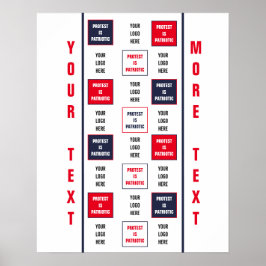 Protest is patriottische Logo Sjabloon Poster